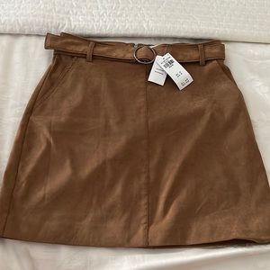 NWT Hollister Brown Suede High Waisted Skirt